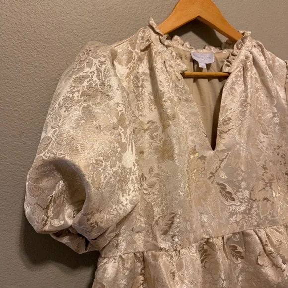 Sugarlips Ivory Puff Sleeve Mini Dress - Picture 5 of 10